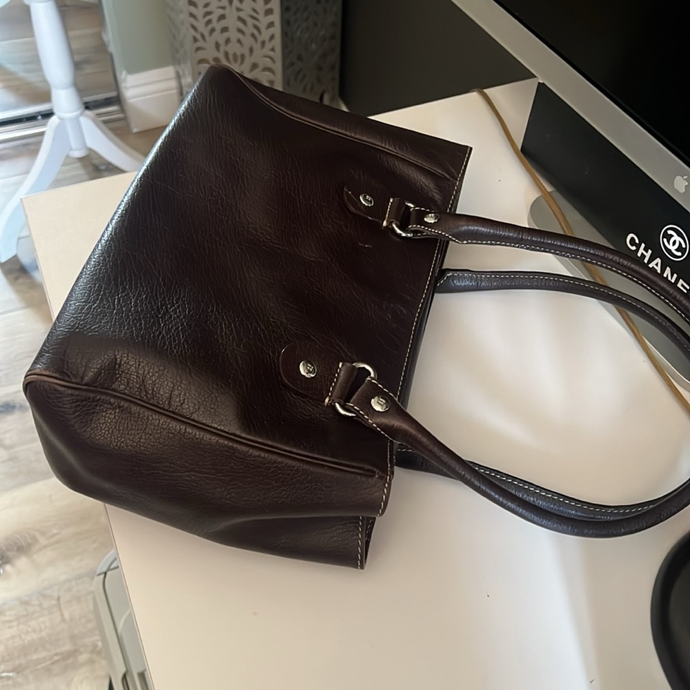 1 hour sale ♠️ Kate Spade, Elegant Dark Brown Leather Tote Bag - Picture 11 of 11